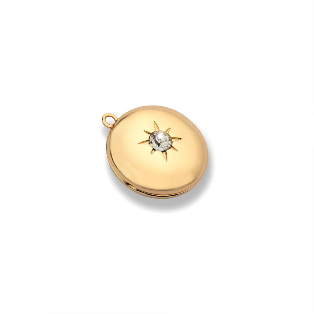 14k gold and diamond locket pendant