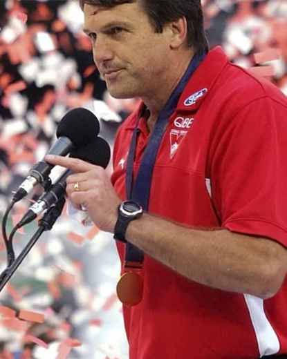 Afl legend paul roos winning the 2005 afl premiership